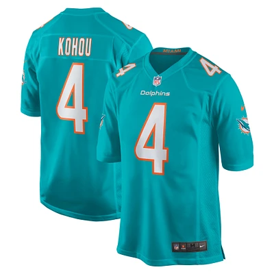 Maillot de joueur Nike Kader Kohou Aqua Miami Dolphins pour homme