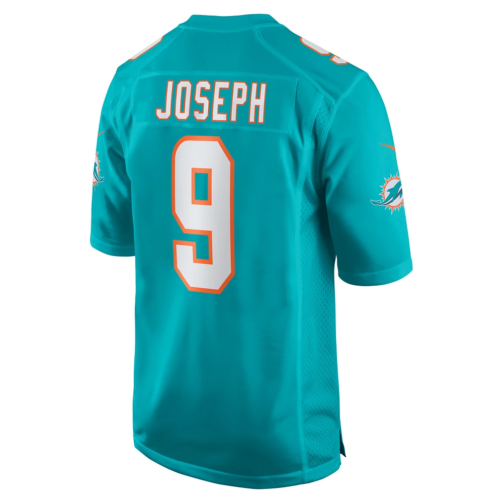 Maillot de match l'équipe Nike Kelvin Joseph Aqua des Dolphins Miami pour hommes