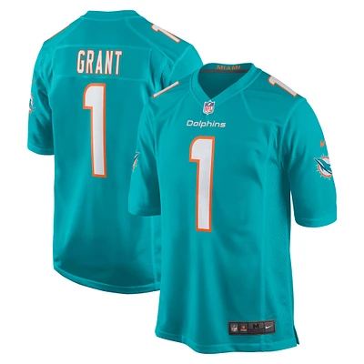 Men's Nike Kenneth Grant Aqua Miami Dolphins 2025 NFL Draft First Round Pick  Game Jersey