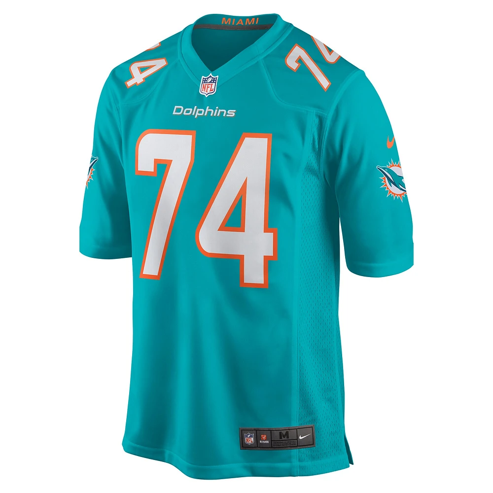 Maillot de match Nike Liam Eichenberg Aqua Miami Dolphins pour homme