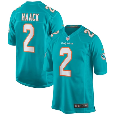 Maillot de match Nike Matt Haack Aqua Miami Dolphins pour homme