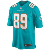 Men's Nike Nat Moore Aqua Miami Dolphins Game Retired Player Jersey