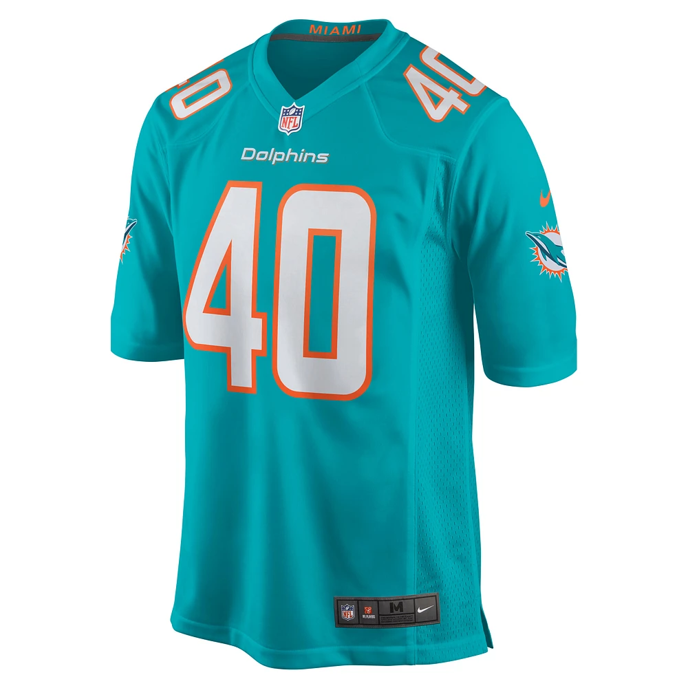 Men's Nike Nik Needham Aqua Miami Dolphins Game Jersey