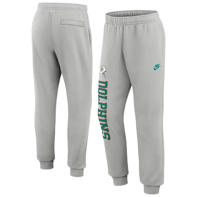 Men's Nike Silver Miami Dolphins Rewind Club Fleece Joggers