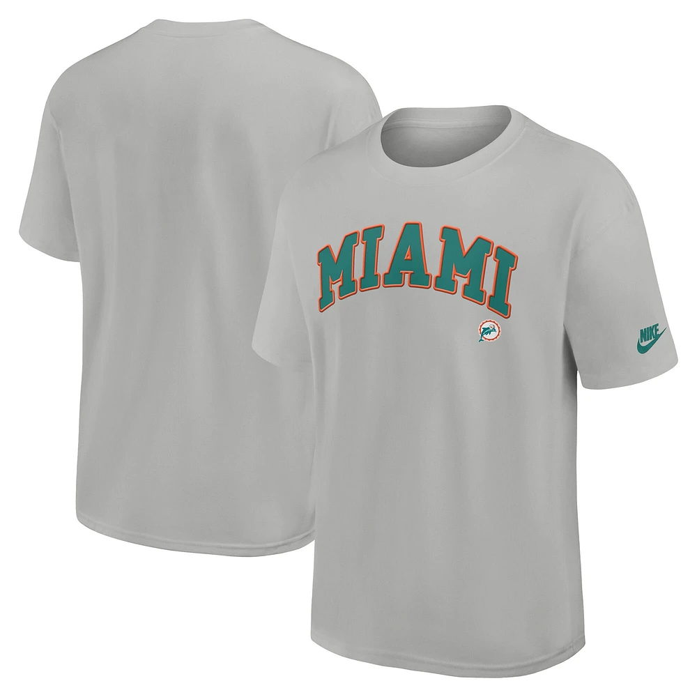 Men's Nike Silver Miami Dolphins Rewind Max90 Statement T-Shirt