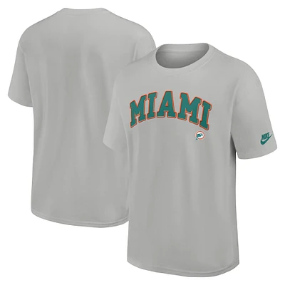 T-shirt Nike Rewind Max90 argenté pour homme avec logo Miami Dolphins