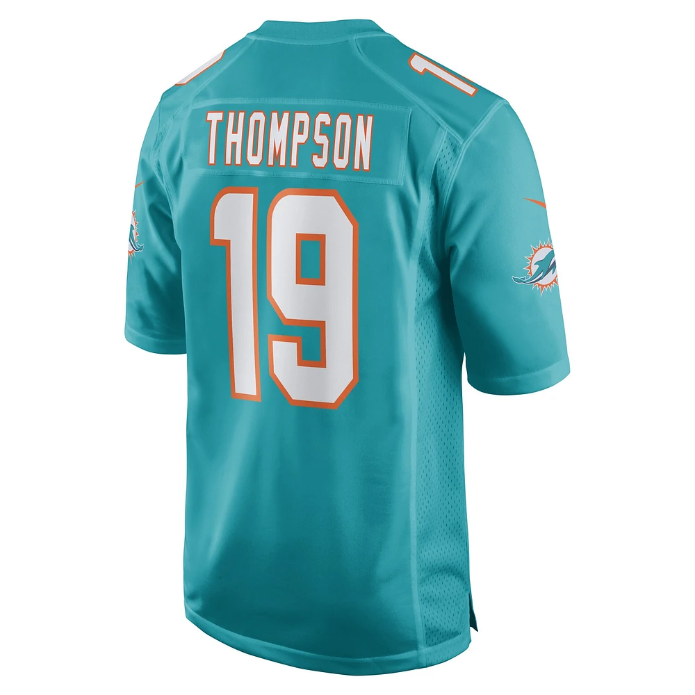 Maillot de joueur match Nike Skylar Thompson Aqua pour hommes des Dolphins Miami