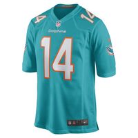 Men's Nike Trent Sherfield Aqua Miami Dolphins Game Player Jersey