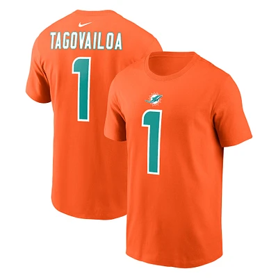T-shirt orange avec nom et numéro de joueur des Dolphins Miami Nike Tua Tagovailoa pour hommes