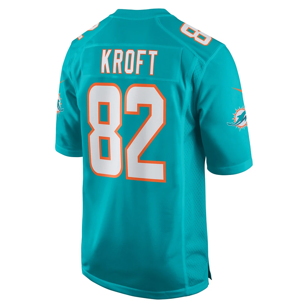 Maillot de match l'équipe Nike Tyler Kroft Aqua Miami Dolphins pour hommes