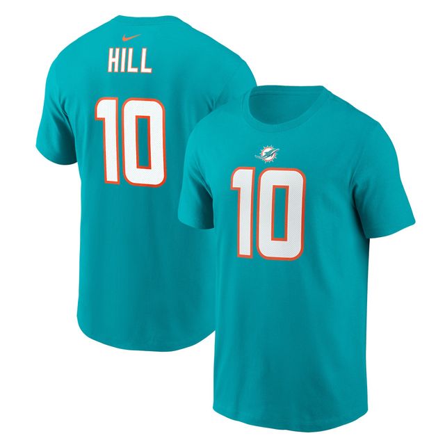 T-shirt avec nom et numéro de joueur Nike Tyreek Hill Aqua Miami Dolphins pour homme