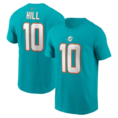 Men's Nike Tyreek Hill Aqua Miami Dolphins Player Name & Number T-Shirt