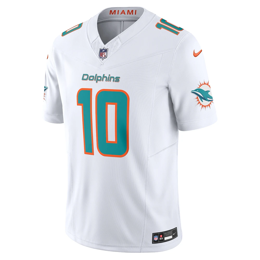 Nike Tyreek Hill pour hommes, blanc, Miami Dolphins Vapor F.U.S.E. Maillot limité