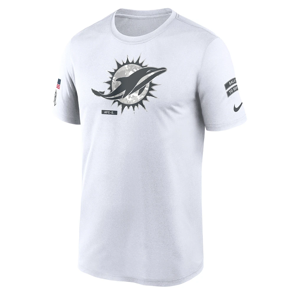 Men's Nike White Miami Dolphins 2024 Salute To Service Legend Performance T-Shirt