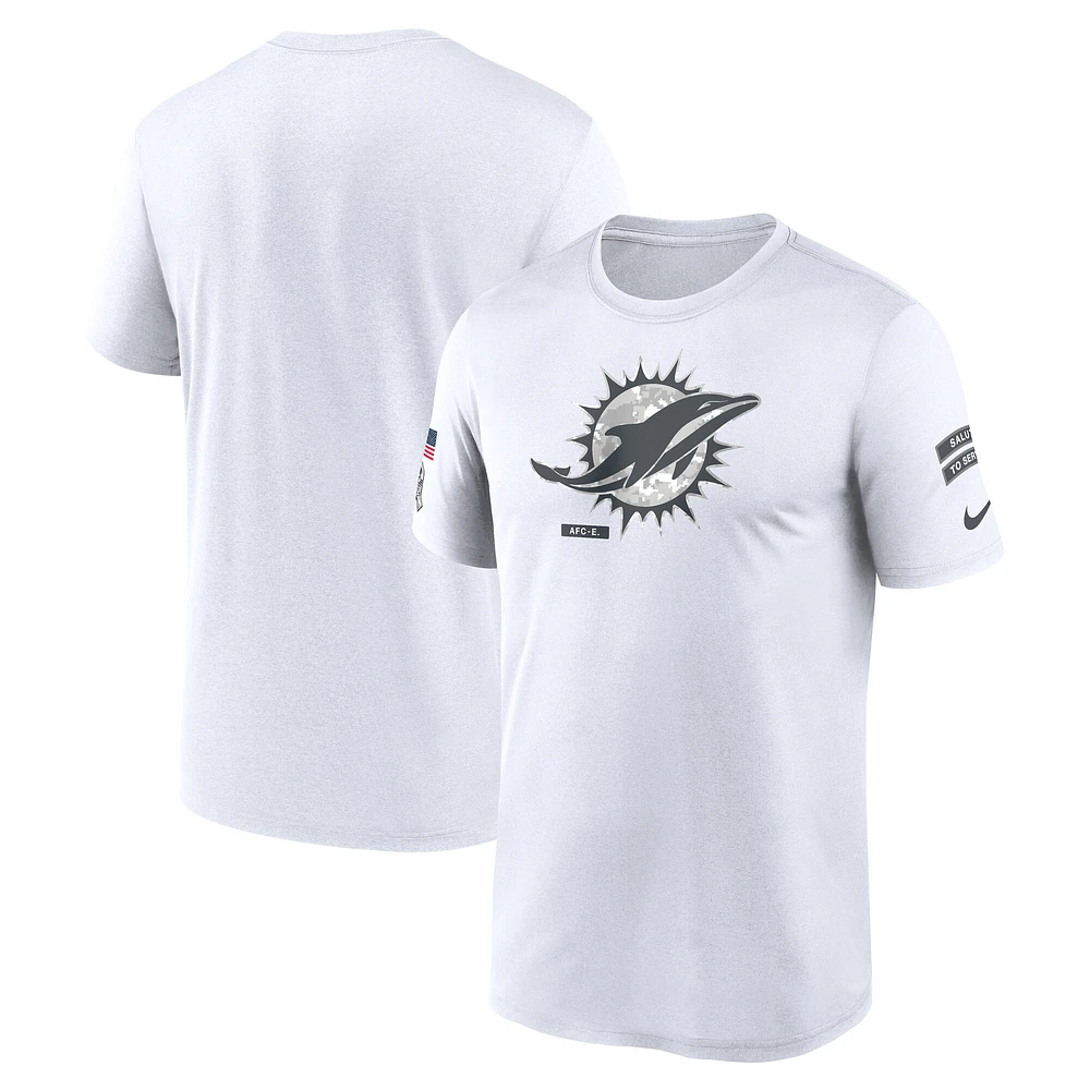 T-shirt Nike Miami Dolphins 2024 Salute To Service Legend Performance pour homme blanc