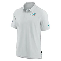 Men's Nike White Miami Dolphins Sideline Lockup Performance Polo