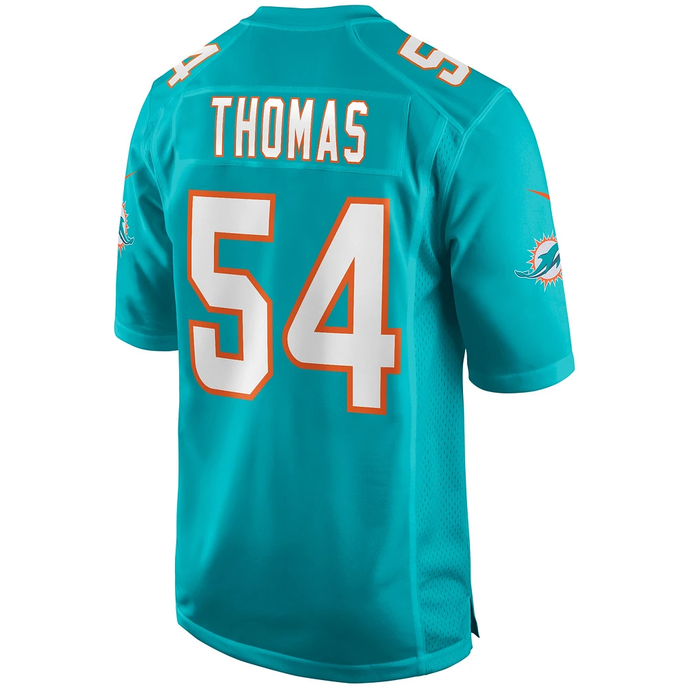 Maillot de joueur retraité Nike Zach Thomas Aqua Miami Dolphins Game pour homme