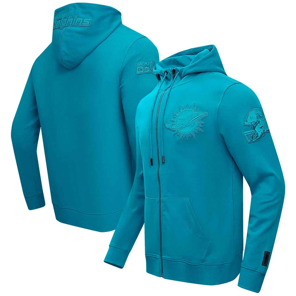 Sweat à capuche entièrement zippé triple ton sur Pro Standard Aqua Miami Dolphins pour hommes