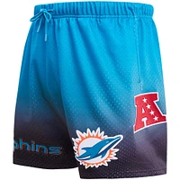 Short en maille ombré Pro Standard pour hommes, noir/aqua, Miami Dolphins