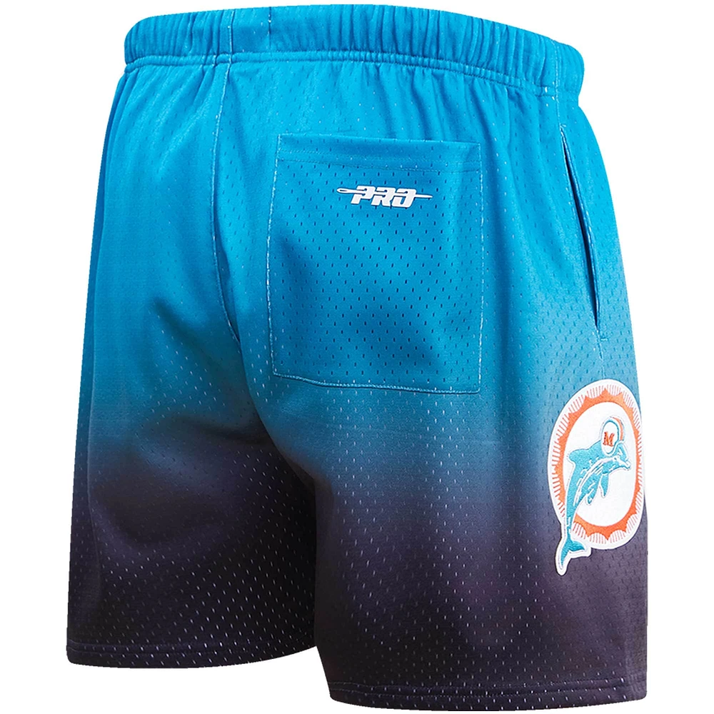 Short en maille ombré Pro Standard pour hommes, noir/aqua, Miami Dolphins