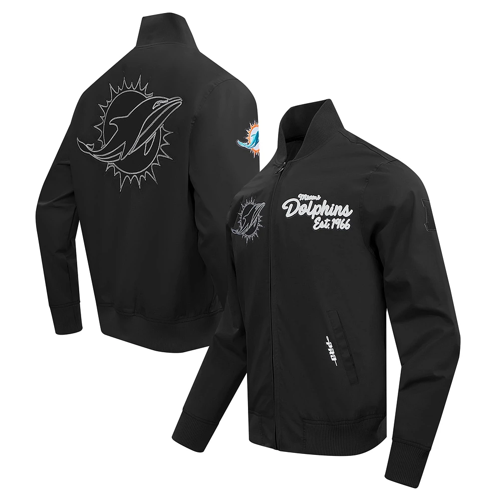 Veste zippée en sergé Paint The City Pro Standard noire pour homme des Miami Dolphins