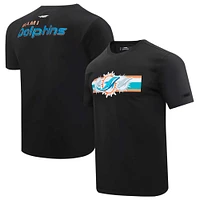 T-shirt rétro striper Pro Standard noir Miami Dolphins pour hommes