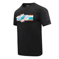 T-shirt rétro striper Pro Standard noir Miami Dolphins pour hommes