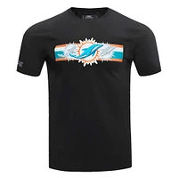 T-shirt rétro striper Pro Standard noir Miami Dolphins pour hommes