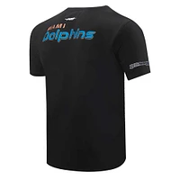 Men's Pro Standard Black Miami Dolphins Retro Striper T-Shirt