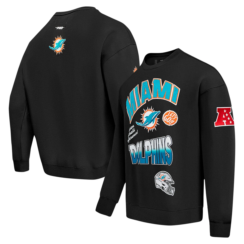 Sweat-shirt à enfiler épaules tombantes Turn It Up Pro Standard pour homme, noir, Miami Dolphins