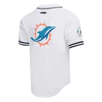 T-shirt de baseball boutonné Pro Standard Tyreek Hill Miami Dolphins pour homme, blanc