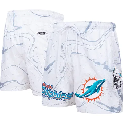Miami Dolphins Pro Standard Allover Marble Print Shorts - White