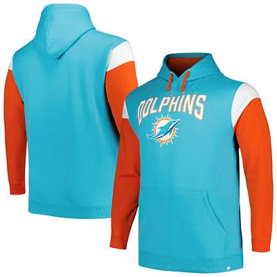 Sweat à capuche Profile Aqua Miami Dolphins Big & Tall Trench Battle pour homme