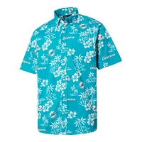 Men's Reyn Spooner Aqua Miami Dolphins Kekai Button-Up Shirt