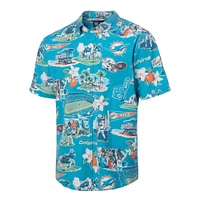 Chemise boutonnée panoramique pour homme Reyn Spooner Aqua Miami Dolphins