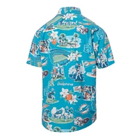 Chemise boutonnée panoramique pour homme Reyn Spooner Aqua Miami Dolphins