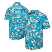 Chemise boutonnée panoramique pour homme Reyn Spooner Aqua Miami Dolphins