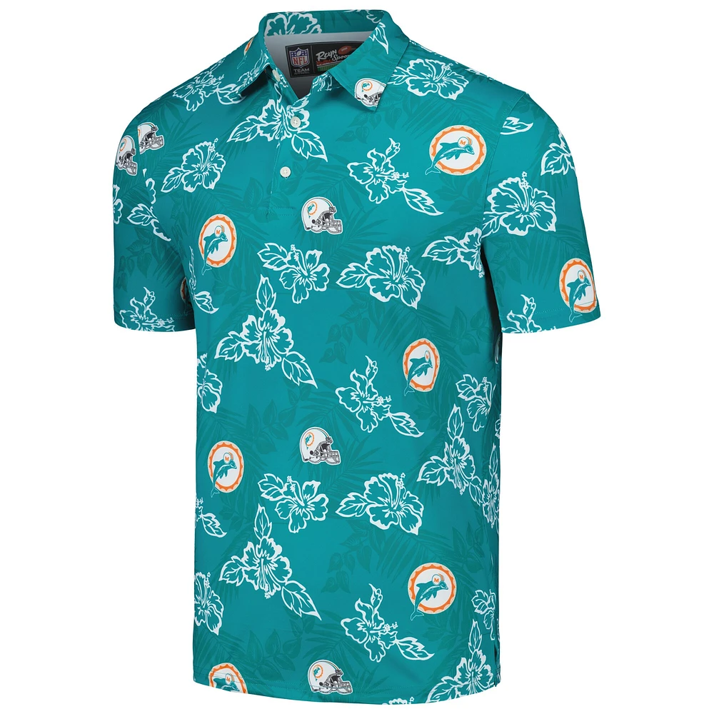 Polo Reyn Spooner Aqua Miami Dolphins Throwback Pua Performance pour homme