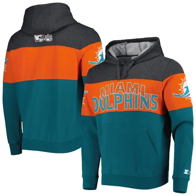 Miami Dolphins Starter Extreme Pullover Hoodie - Aqua/Heather Gray