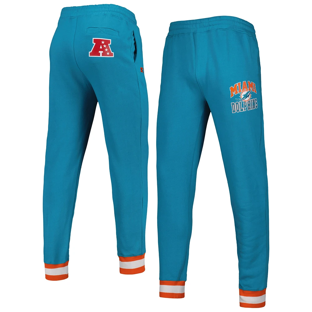 Men's Starter Aqua Miami Dolphins Blitz Fleece Jogger Pants