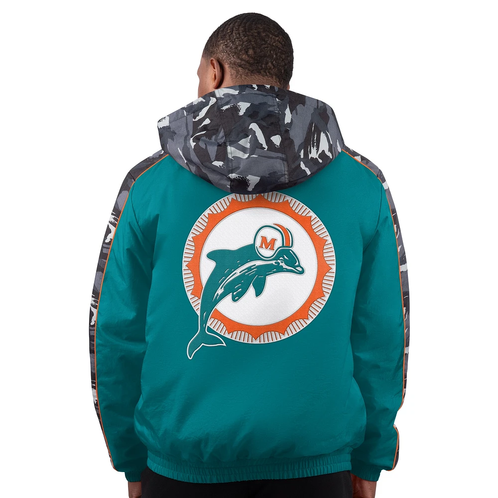 Men's Starter Aqua Miami Dolphins Thursday Night Gridiron Full-Zip Hoodie Jacket