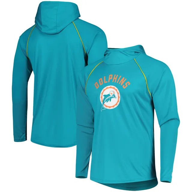 Men's Starter Aqua/Orange Miami Dolphins Logo Extreme Full-Zip Hoodie