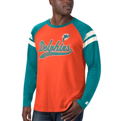 Lids Miami Dolphins New Era Big & Tall League Raglan Long Sleeve T