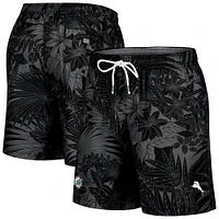 Men's Tommy Bahama Black Miami Dolphins Santiago Palms Board Shorts