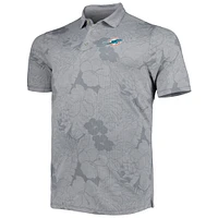 Polo Tommy Bahama gris Miami Dolphins Big & Tall Miramar Blooms pour hommes