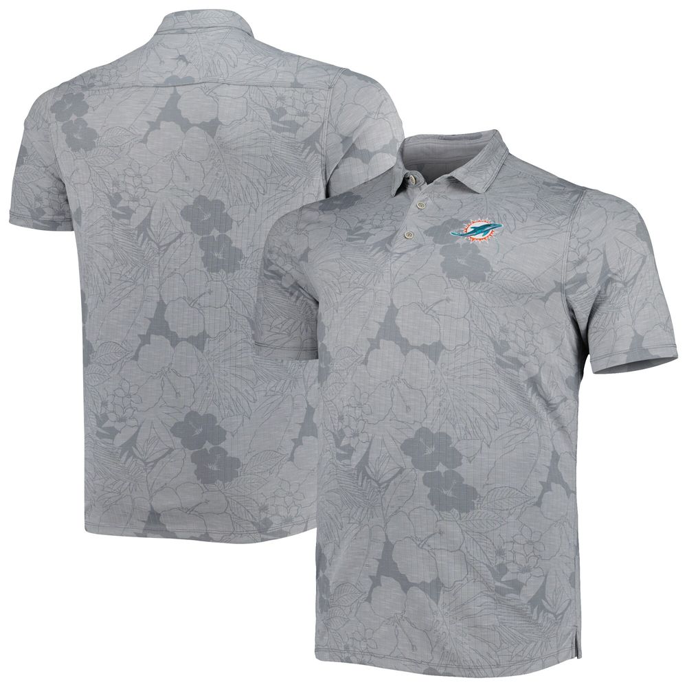 Men's Tommy Bahama Gray Miami Dolphins Big & Tall Miramar Blooms Polo