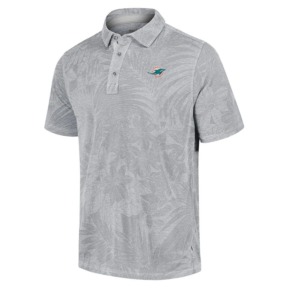 Polo Tommy Bahama gris Miami Dolphins Big & Tall Santiago Paradise pour hommes