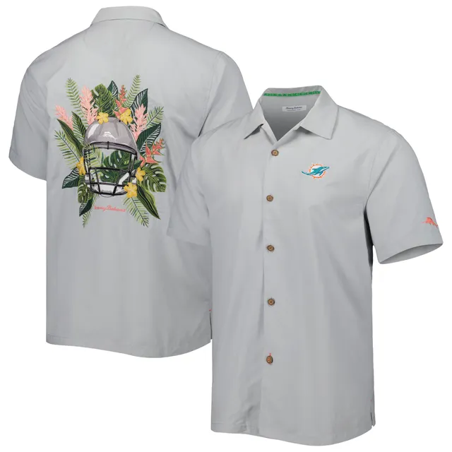 Men's Aqua Miami Dolphins Floral Woven Button-Up Shirt