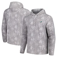 T-shirt à capuche manches longues Tommy Bahama gris Miami Dolphins Palm Frenzy pour hommes