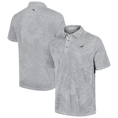 Polo Tommy Bahama gris Miami Dolphins Sport Santiago Paradise pour hommes